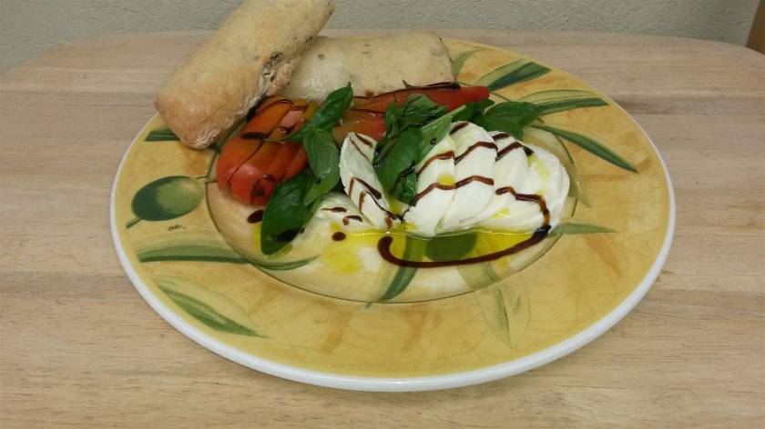 Mozarella and home grown tomatoes